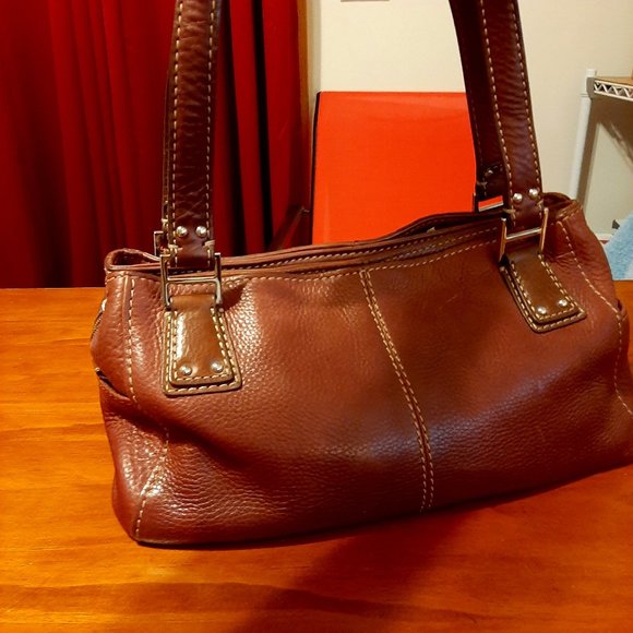 Fossil Brown Pebble Leather Satchel Bag - Like New - Picture 2 of 7